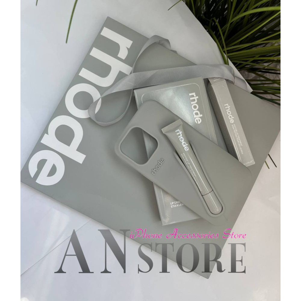 Rhode – стильний сірий чохол на айфон 11 з блиском для губ